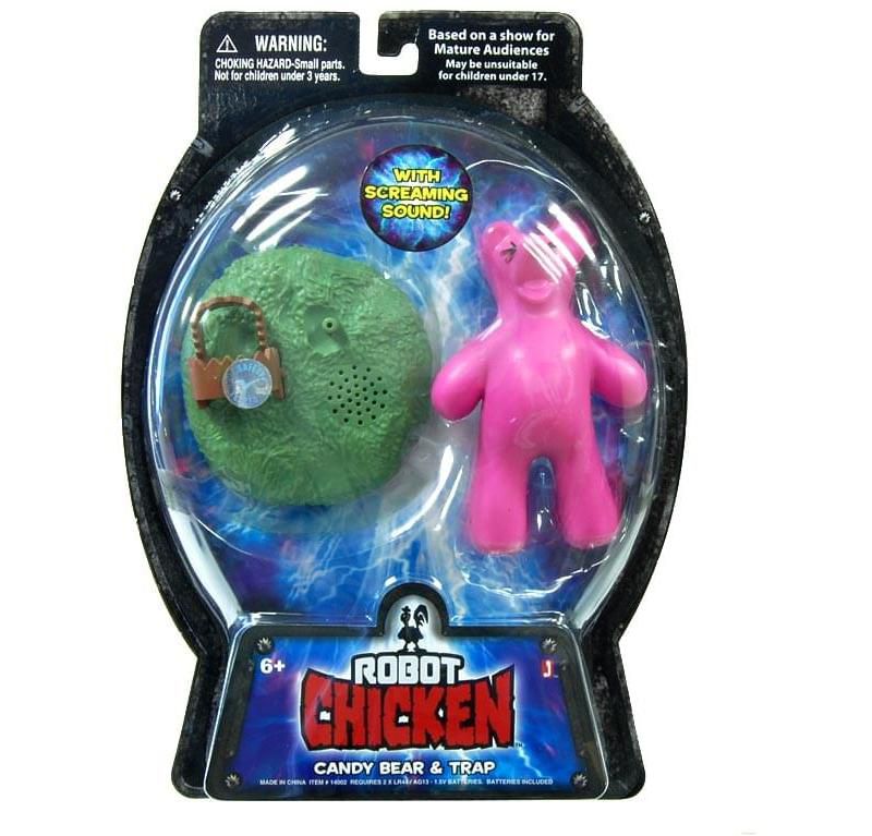 Zoofy International Robot Chicken Figure Candy Bear And Trap