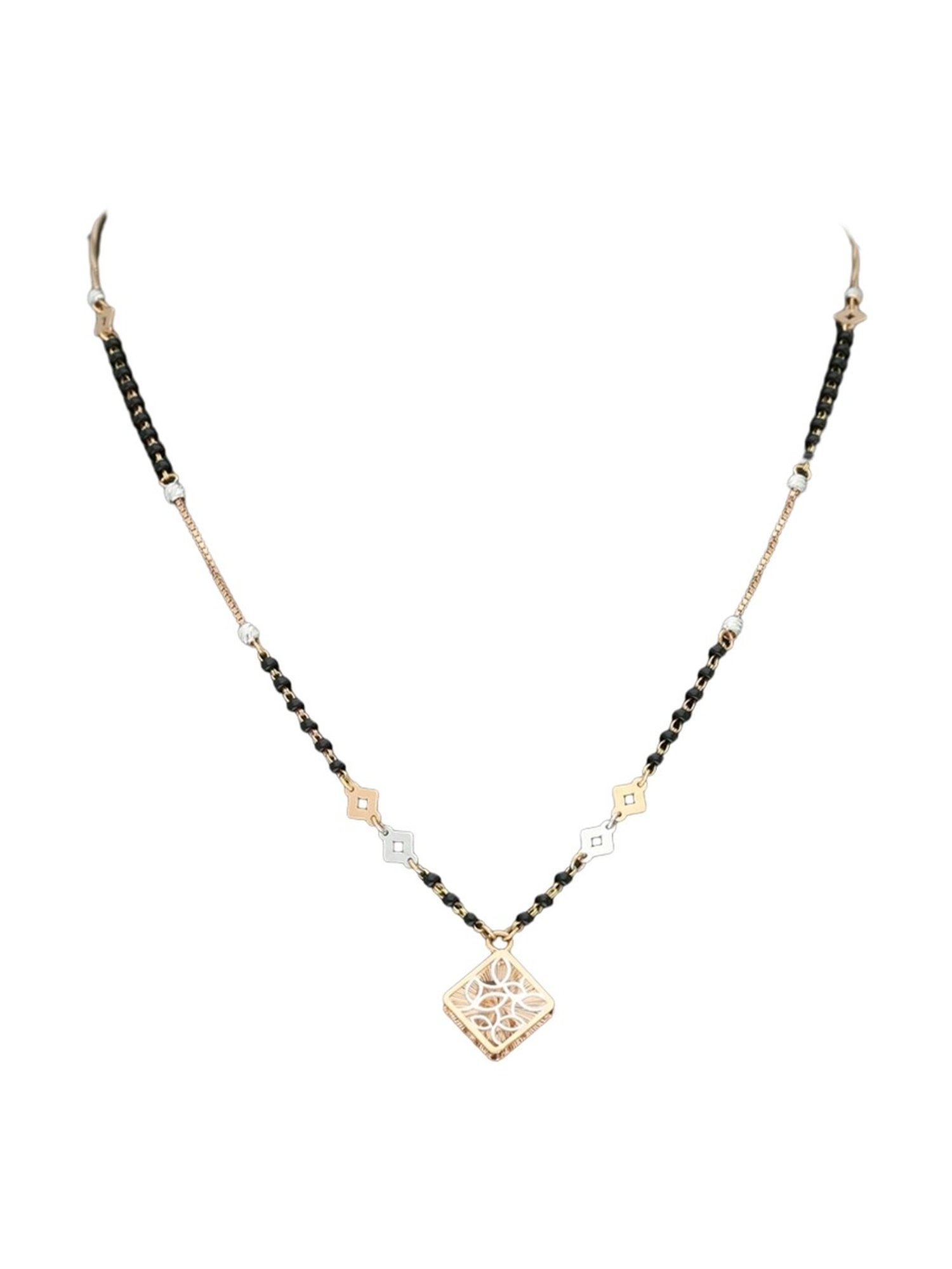Malabar Gold and Diamonds 18k (750) BIS Hallmark  Two Tone Gold Mangalsutra For Women