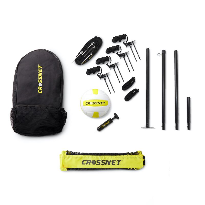 CROSSNET Four Square Volleyball Net and Game Set with Carrying Backpack & Ball