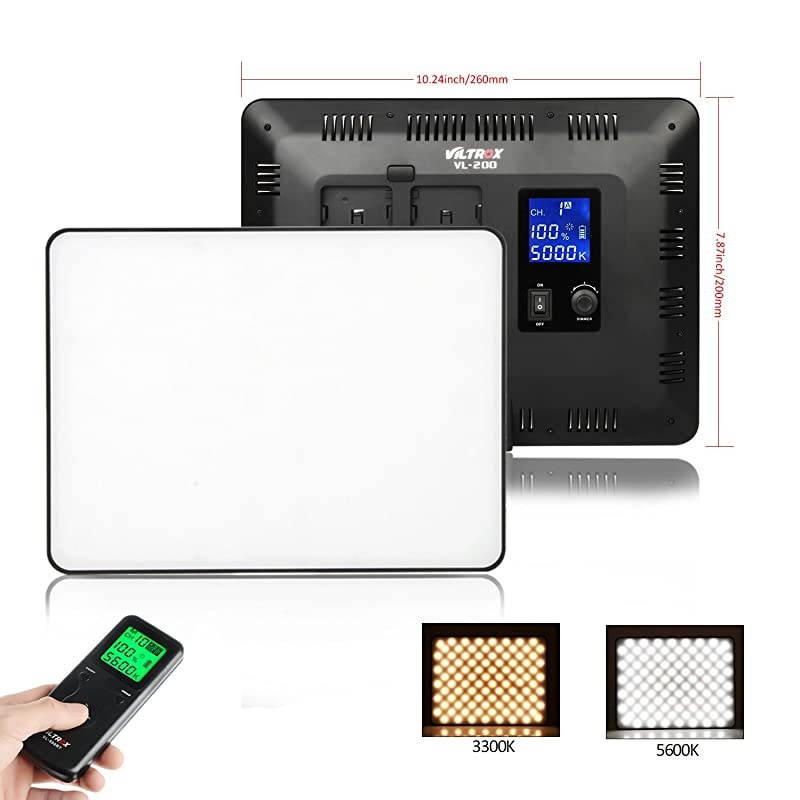 Packs LED Video Photography Lighting Kit, Panel Studio Lights with Stand, VL-00T Bi-Color Dimmable Photo Lighting for YouTube Video Shooting, Wireless Remote, AC Adapter, Carry Bag (Included)