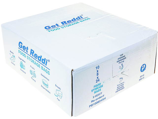 Inteplast Group PB100824XH Food Bags, 22 qt, 1.2 mil, 10" x 24", Clear, 500 / Carton