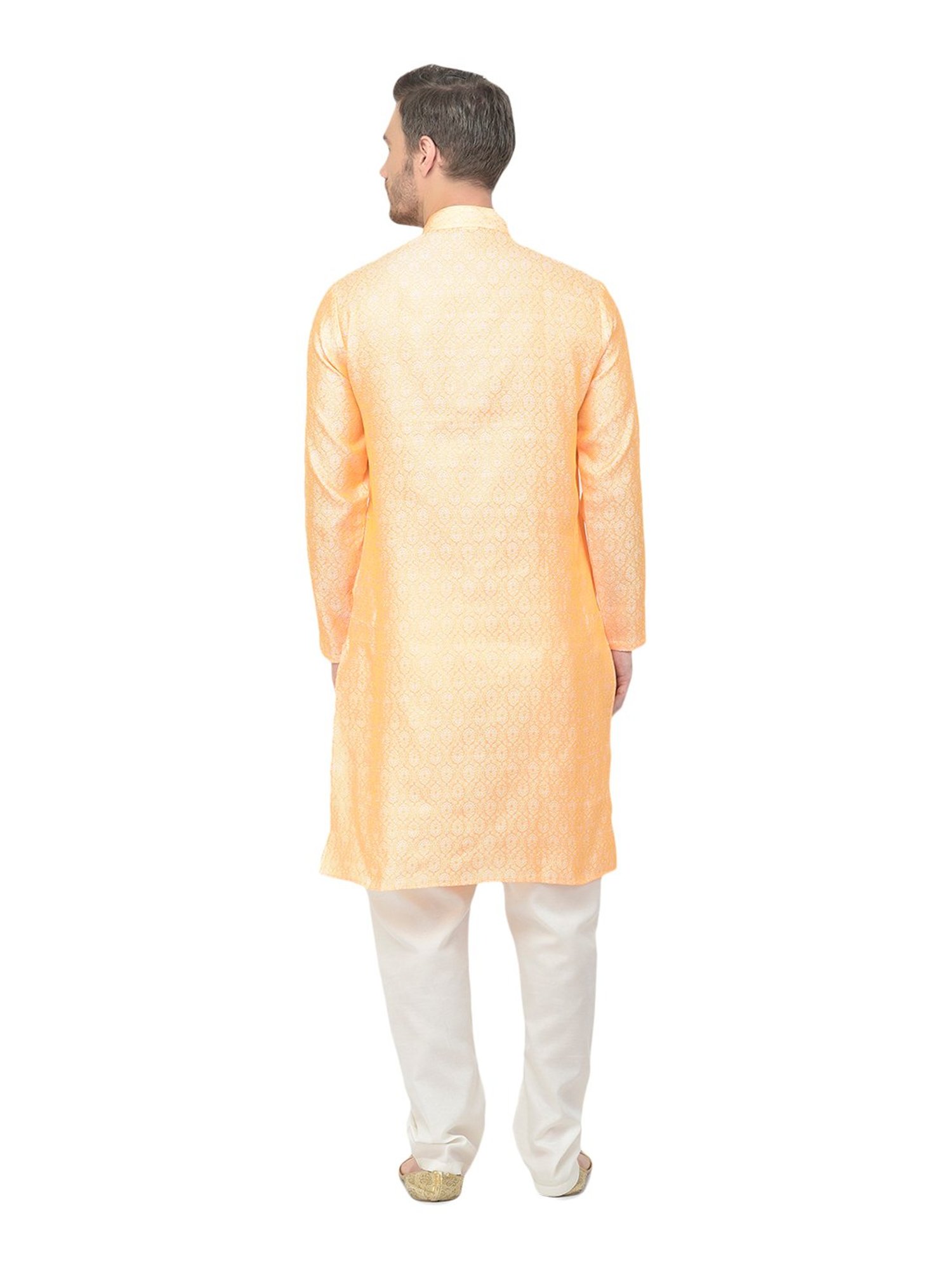 SG LEMAN Orange Self Kurta Bottom Set