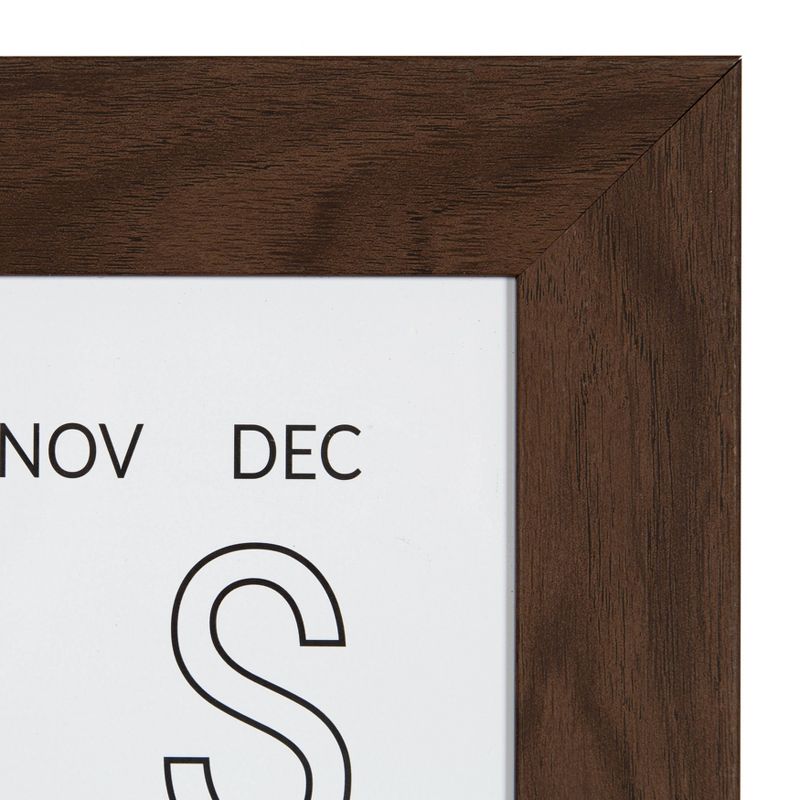27" x 33" Beatrice Vertical Framed Magnetic Dry Erase Monthly Calendar Walnut Brown - DesignOvation