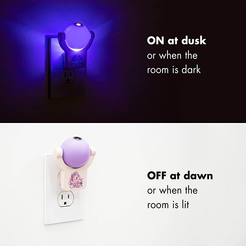 Disney Princess LED Night Light Plugin DusktoDawn Ariel Belle and Jasmine on Ceiling Floor or Wall Ideal for Girls Room Nursery Playroom Bathroom Bedroom 13230 1Image