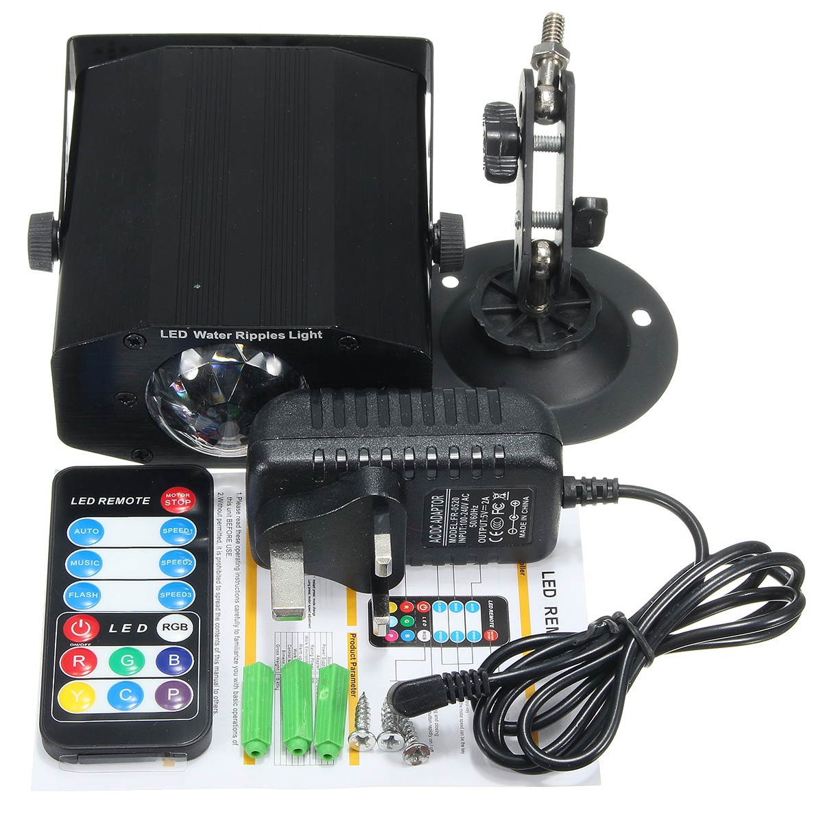 Sound Active Water Wave RGB 7 Color LED Laser Projector Stage Light DJ Disco Party  AU Plug