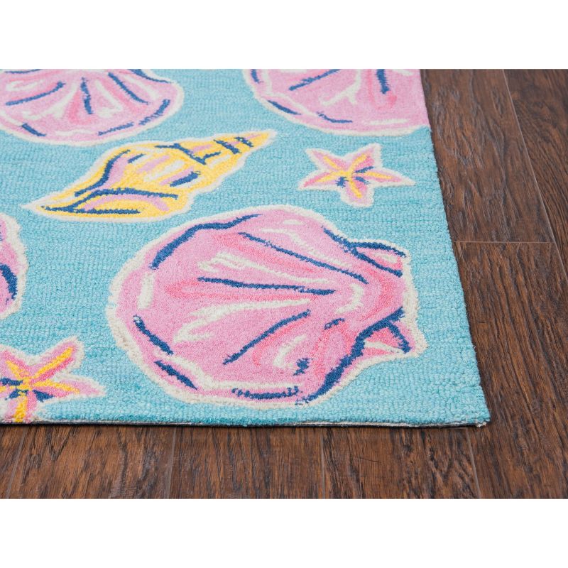 2'6"X4' Tufted Seashell Accent Rug Blue - Rizzy Home