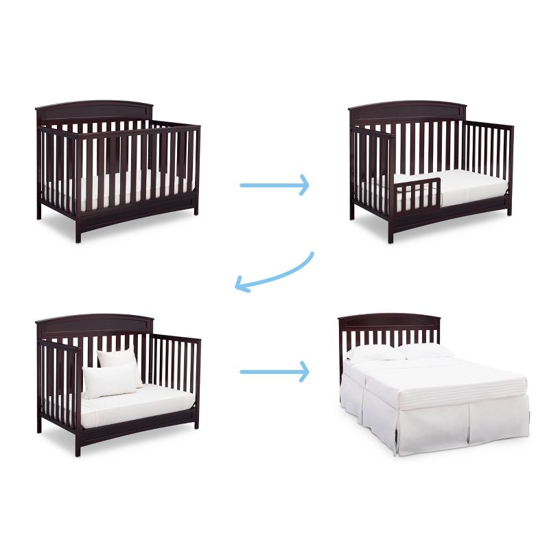 Delta Children Sutton 4-in-1 Convertible Crib, Greenguard Gold Certified - Espresso Java