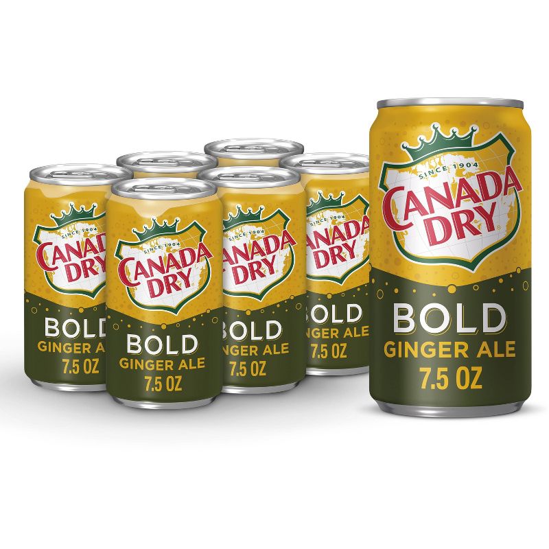 Canada Dry Ginger Ale Bold Soda - 6pk/7.5 fl oz Mini Cans