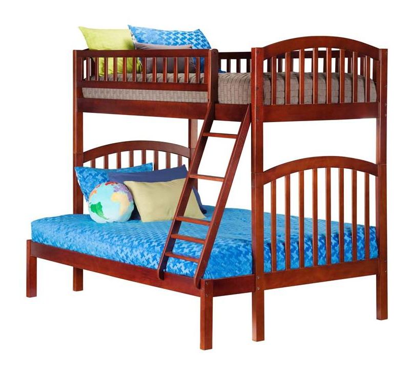 Richland Bunk  Twin over Twin w/ Raised Panel Trundle  Antique Walnut - Atlantic Frame