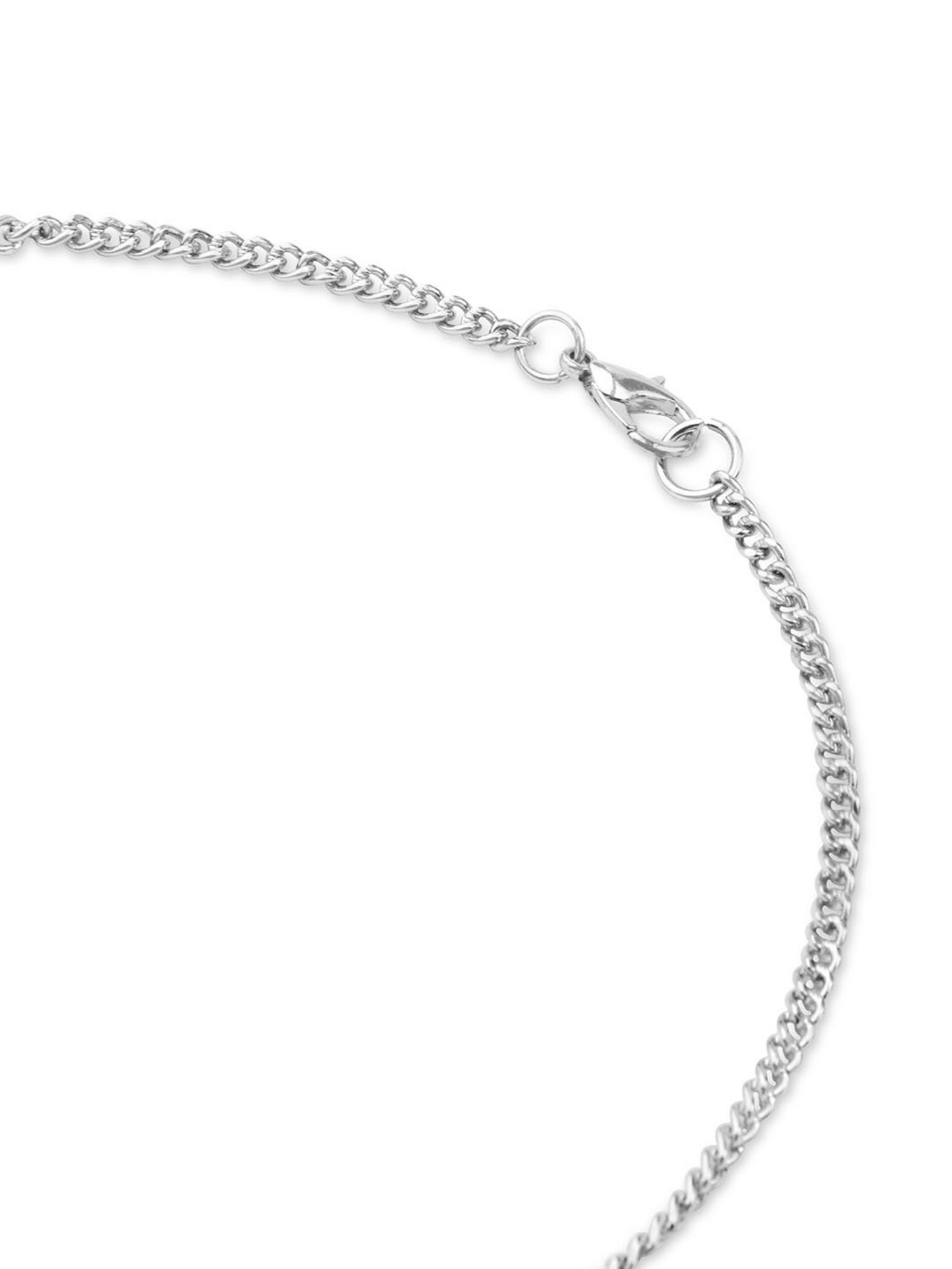 The Bro Code Silver-Plated Rectangular Pendant Necklace for Men