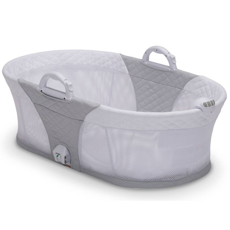 Delta Children 2-in-1 Moses Basket Bedside Bassinet Sleeper - Gray