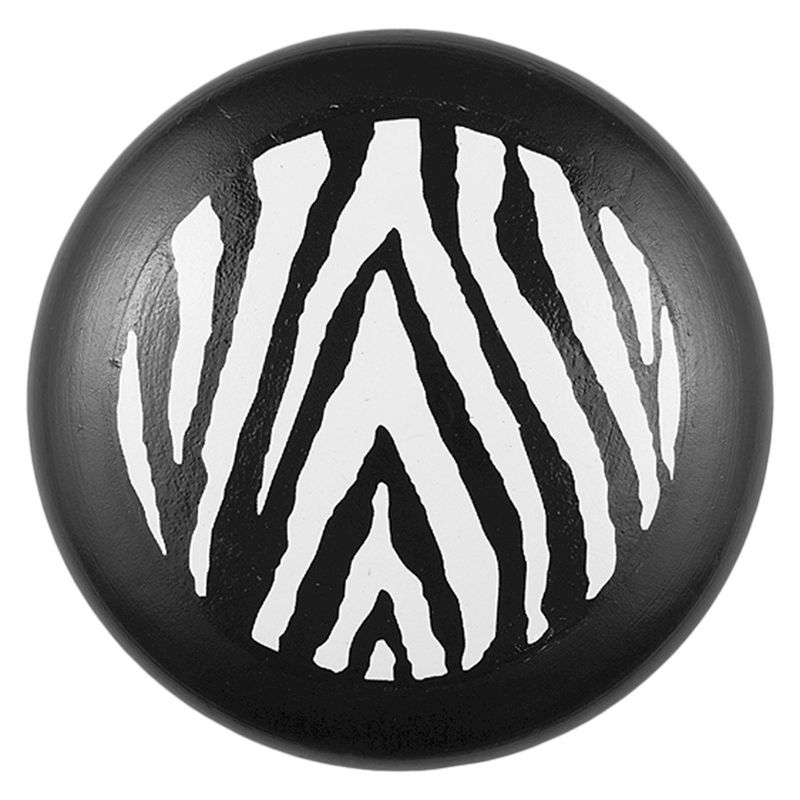 Sumner Street Home Hardware 4pc Zebra Print Painted Knob Black