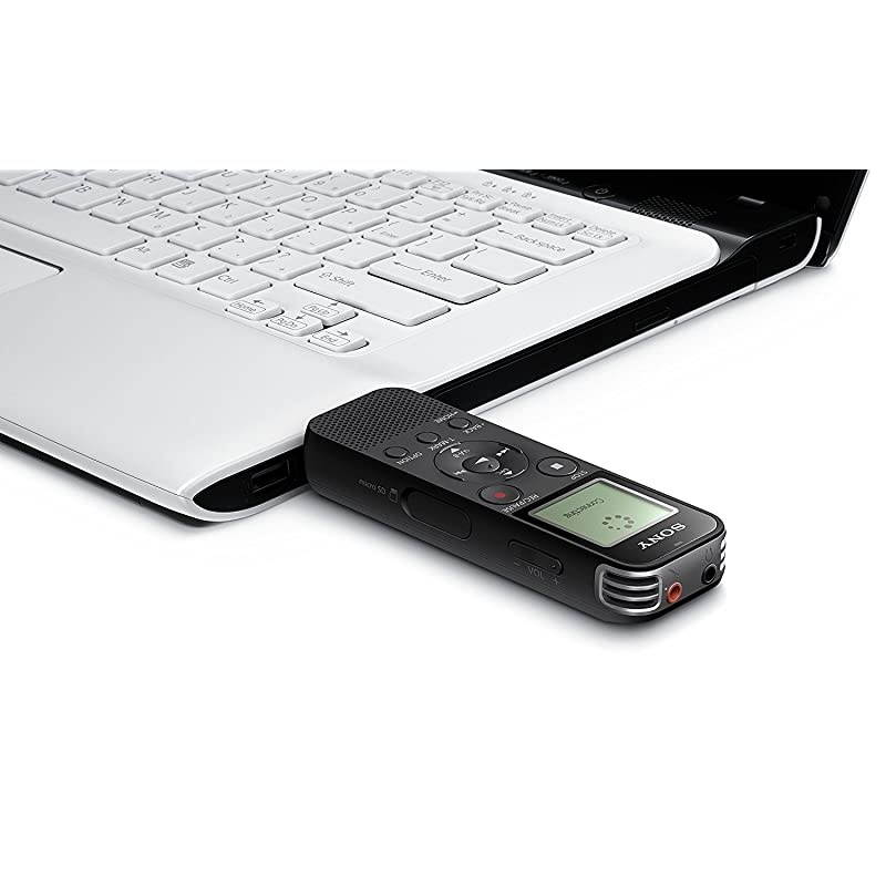 Voice Recorder ICDPX Series with Builtin Mic and USB microSD Card Slot Up to 32 GB to Expand Memory Adjustable Microphone Range Includes A NeeGo Lavalier Lapel Mic