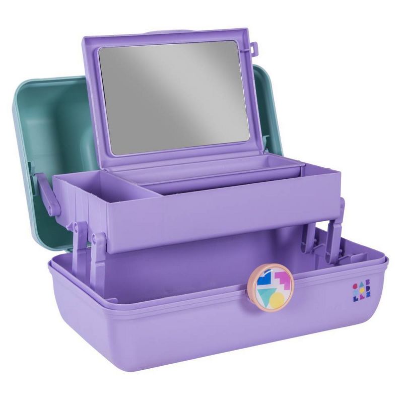 Retro Caboodles On the Go Girl Case Seafoam Lid and Lavender Base