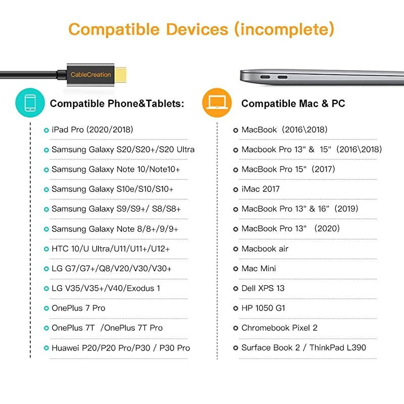 USB C to HDMI 4k Cable,  [2-Pack] 6 Feet Type C (Thunderbolt 3 Compatible) to HDMI Cable,Compatible with MacBook Pro,New iPad Pro,MacBook Pro, iMac 2017,Chromebook Pixel, XPS 13/15