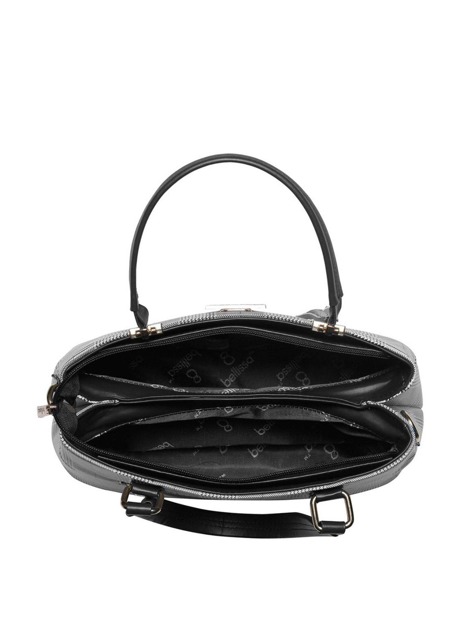 Bellissa Black Checks Medium Handbag with Wallet Combo