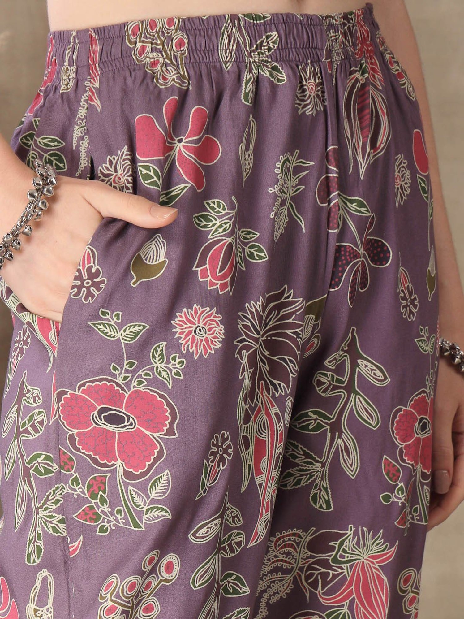 URBAN MYSTIC Black Rayon Embroidered Kurta & Sharara Set