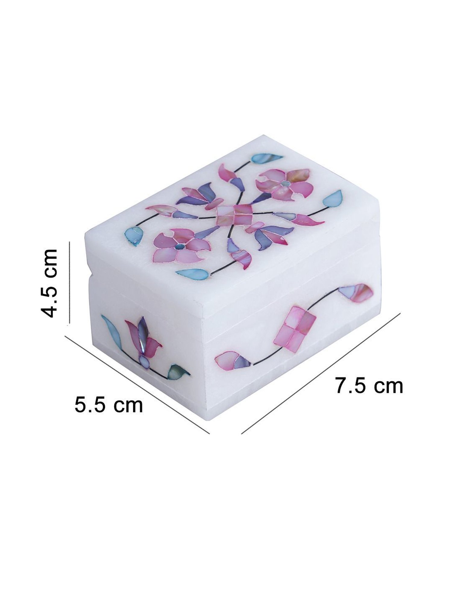 Aapno Rajasthan Pink & White Marble Jewellery Box