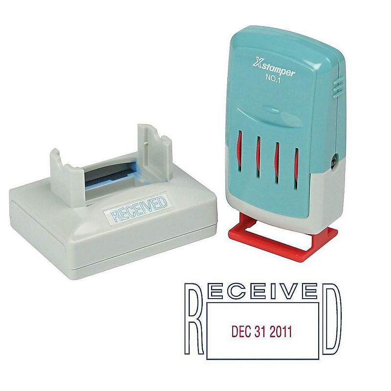 Xstamper VersaDater Message Dater 2 1/8 x 1 5/16 RECEIVED Blue/Red 66211