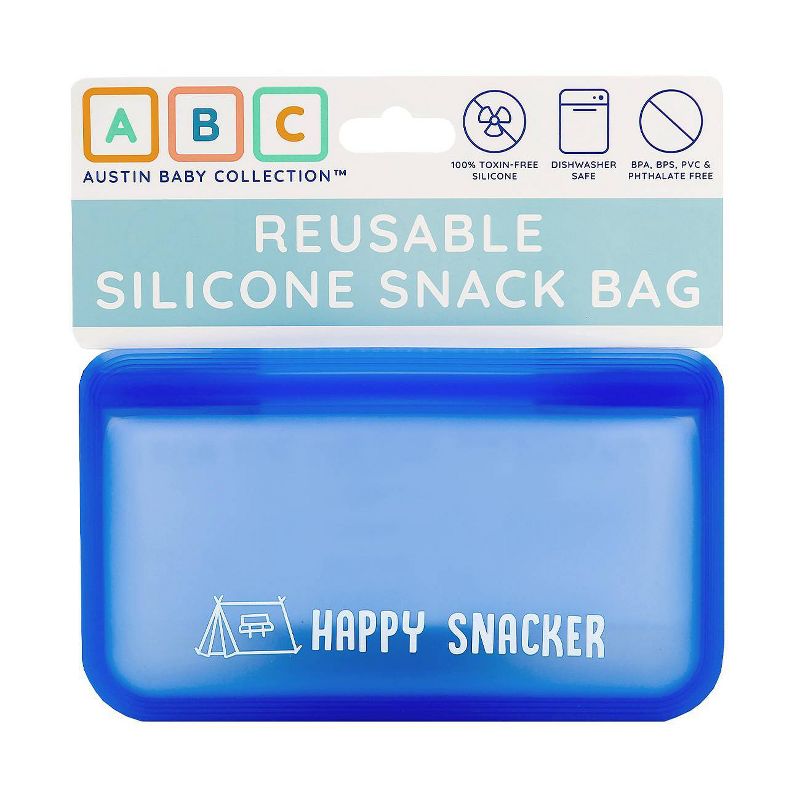 Austin Baby Collection Reusable Silicone Snack Bag - Small Periwinkle Blue