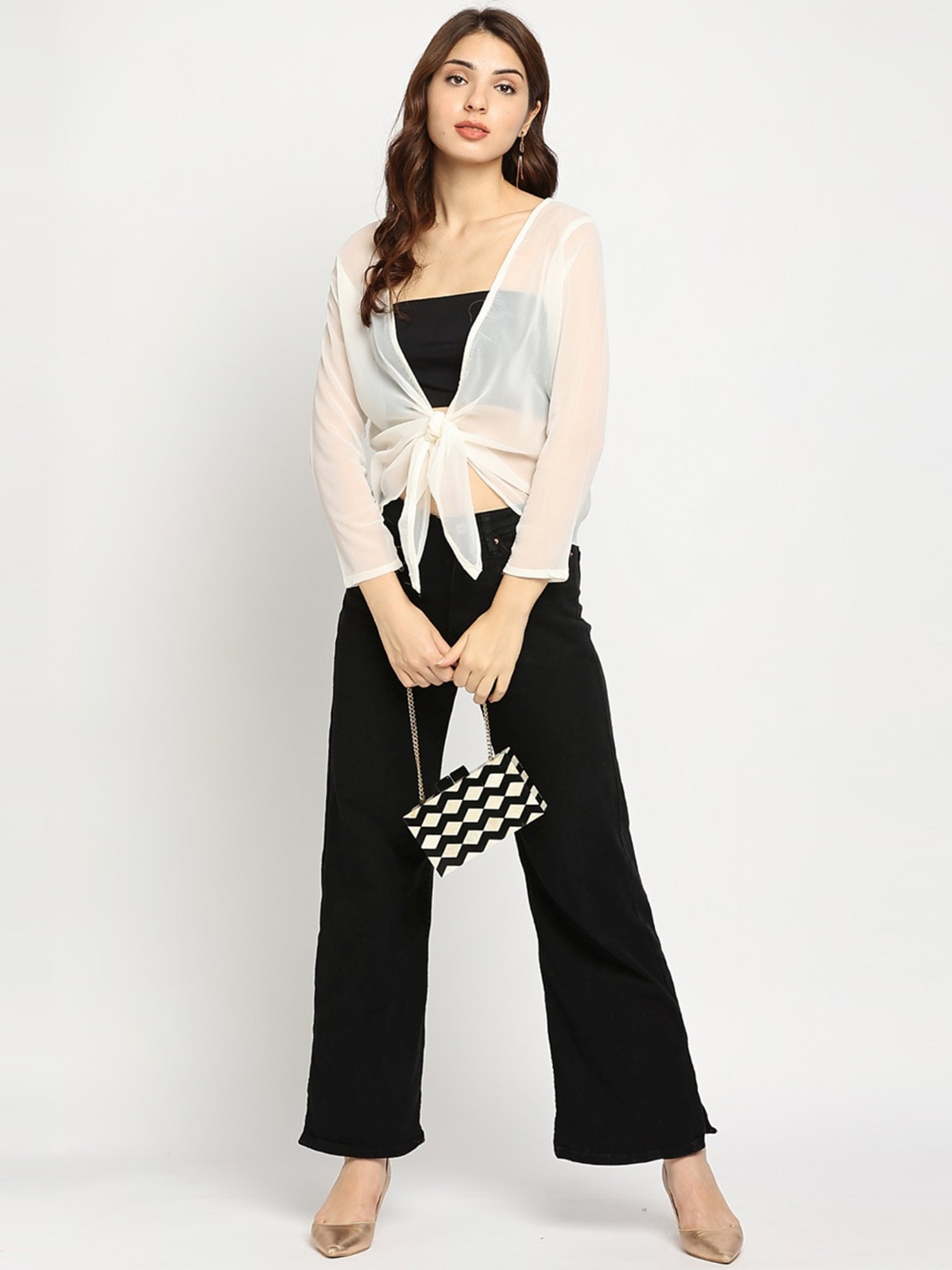 Ira Soleil White Plain Shrug