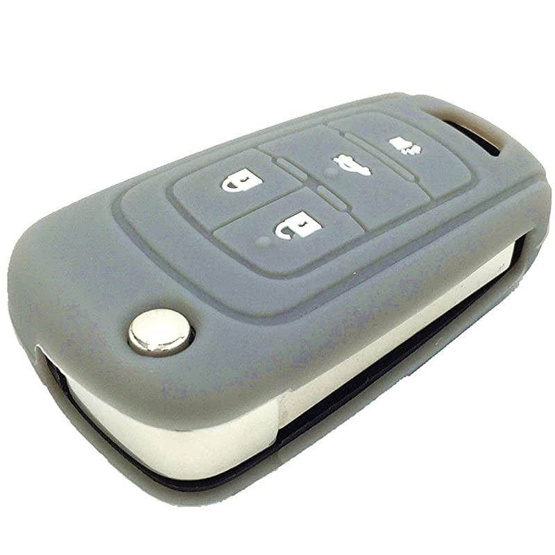 Gray 4 Buttons Key Cover for Flip Folding Key Case Cover Silicone cover for 2010 2011 2012 2013 2014 Camaro