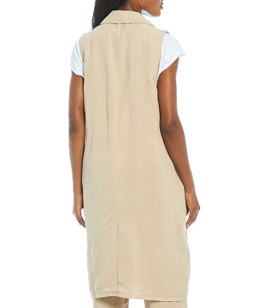 Ruby Rd. Soft Paisley Print Stand Collar Zip Front Patch Pocket Vest