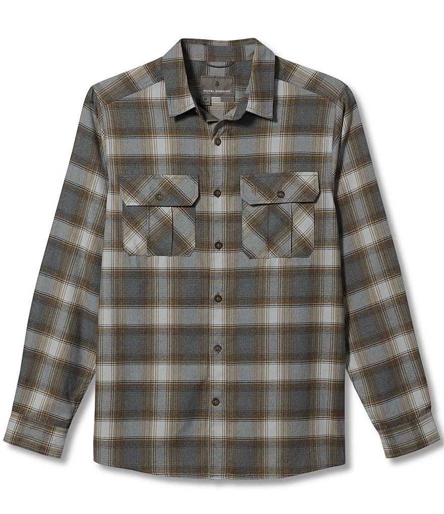 Royal Robbins Lost Coast Flannel Plaid Performance Long-Sleeve Woven Shirt