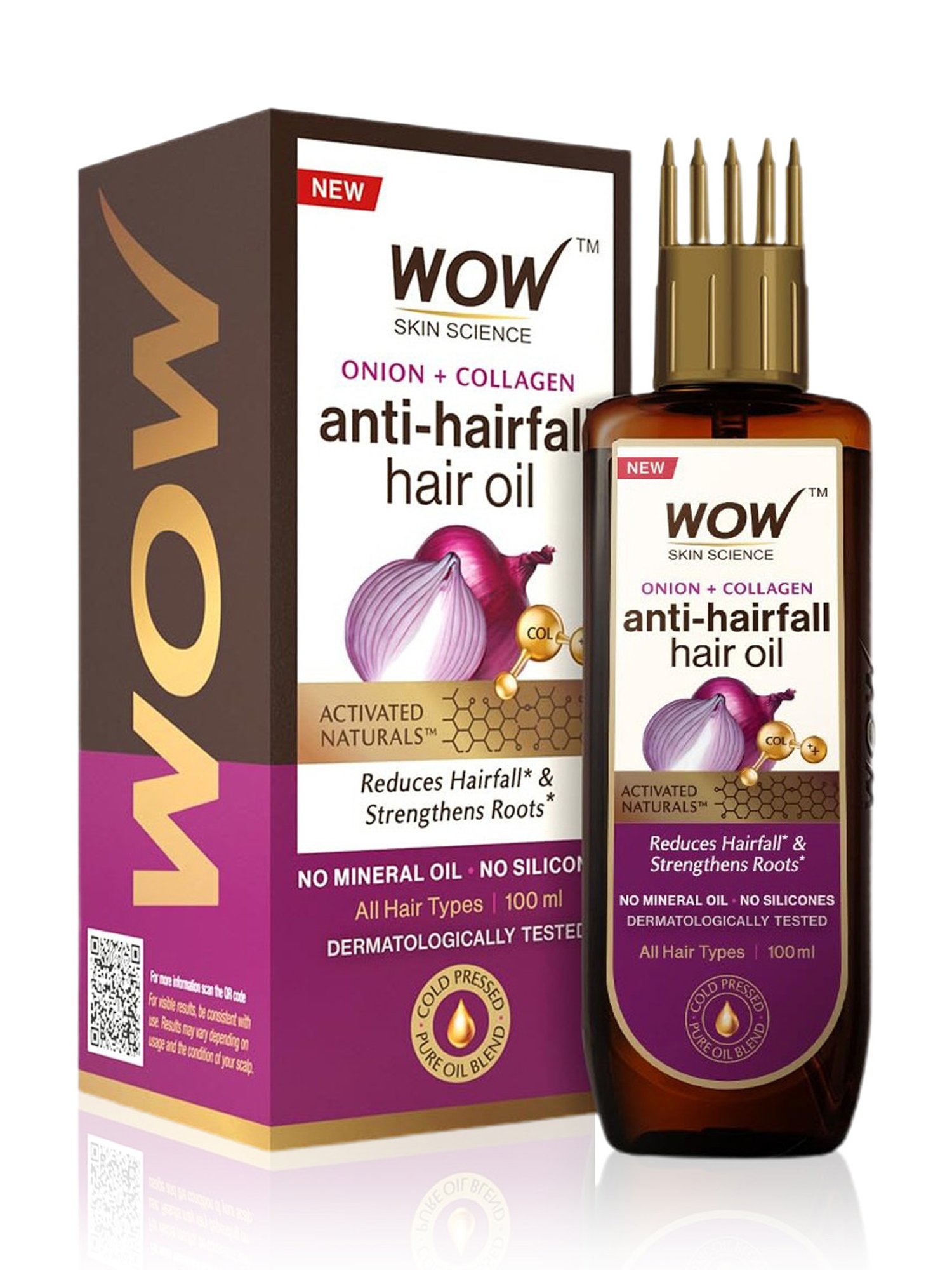 Wow Skin Science Onion + Collagen Anti-Hairfall Hair Oil - 100 ml
