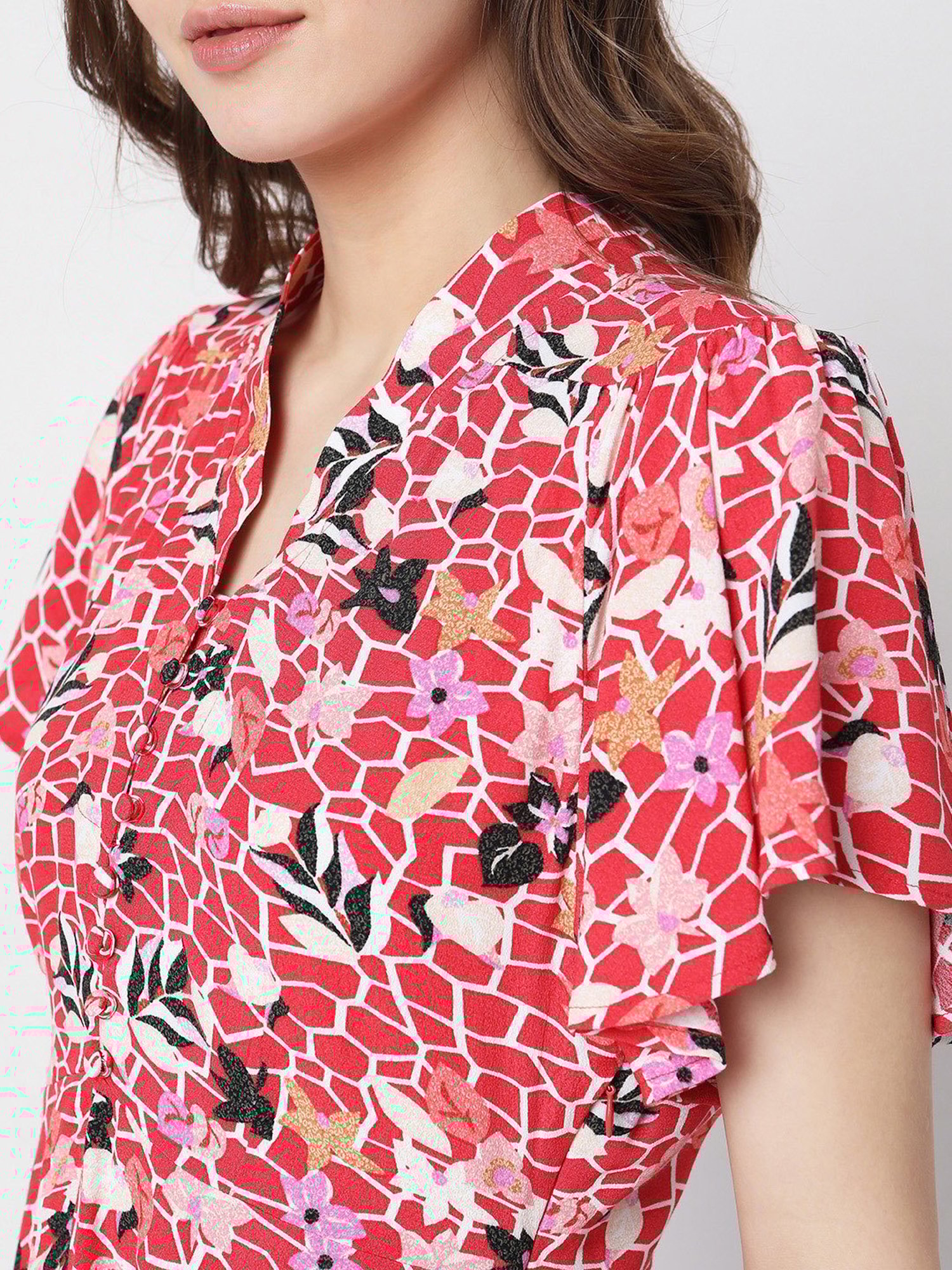 Vero Moda Red Printed Top