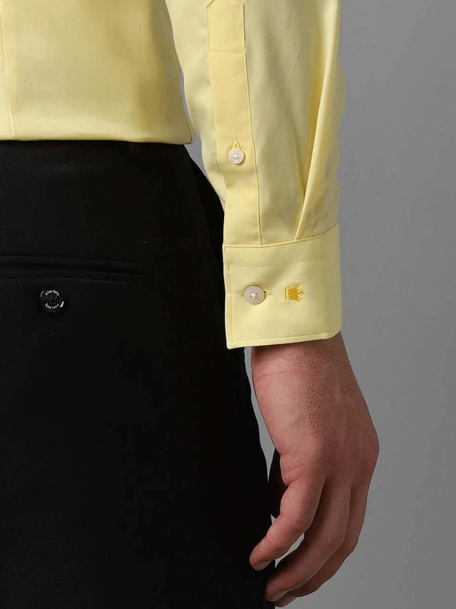 Louis Philippe Sport Yellow Cotton Slim Fit Shirt