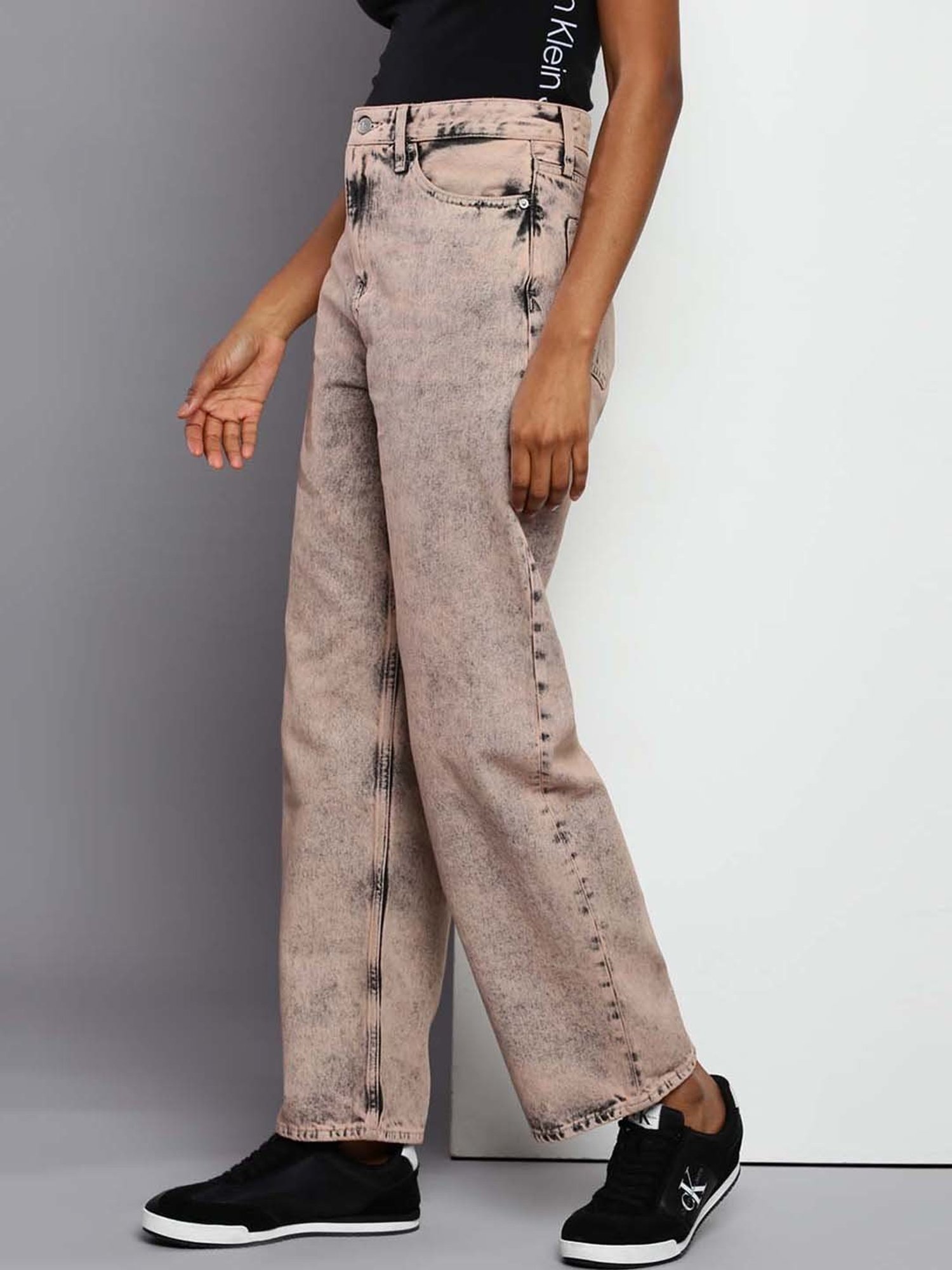 Calvin Klein Jeans Regular Denim Medium Lightly Washed High Rise Jeans