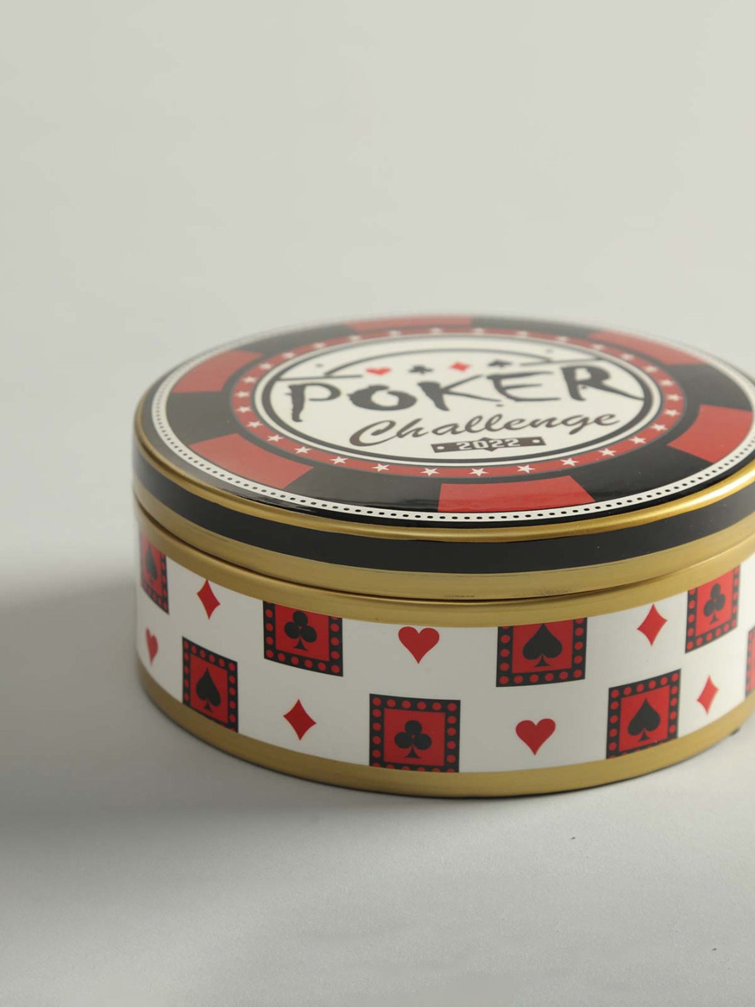 Home4U Multicolor Porcelain Poker Storage Box