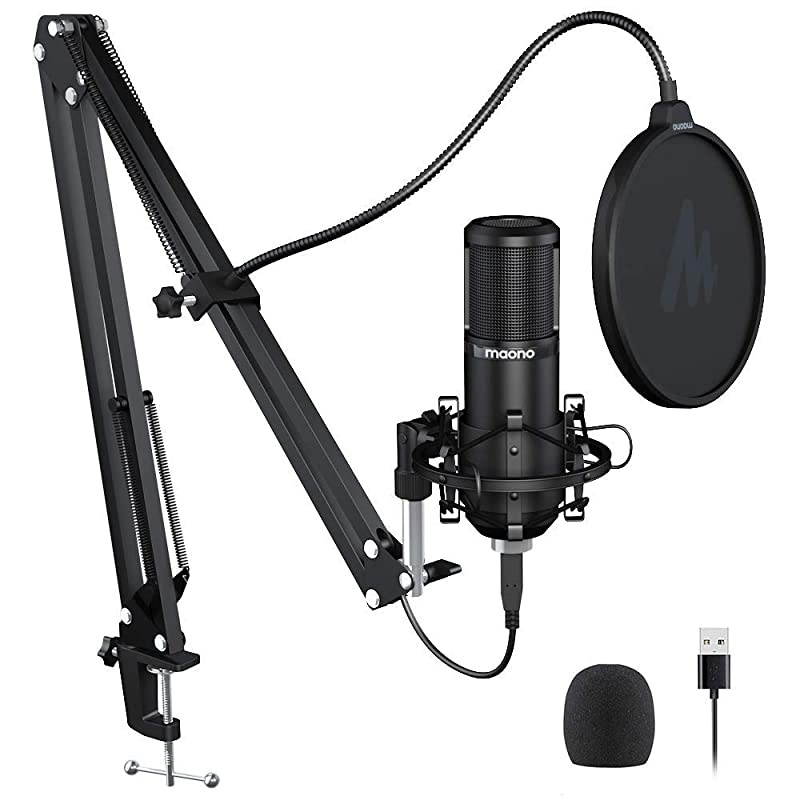 Podcast Microphone 192KHZ/24BIT  AU-PM420 Metal USB Condenser Cardioid PC Mic with Professional Sound Chipset for Gaming, Streaming, YouTube, Voice Over, Studio/Home Recording
