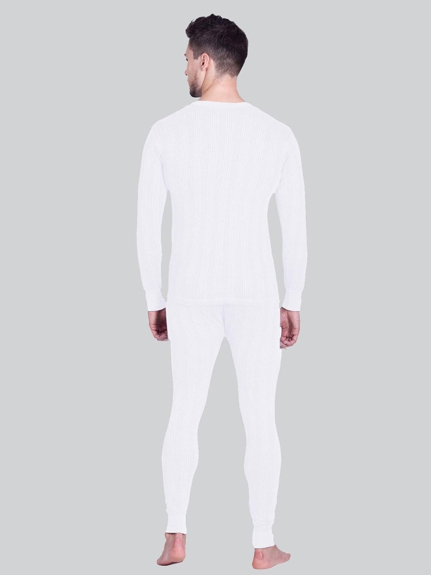 LUX Inferno White Skinny Fit Striped Thermal Set