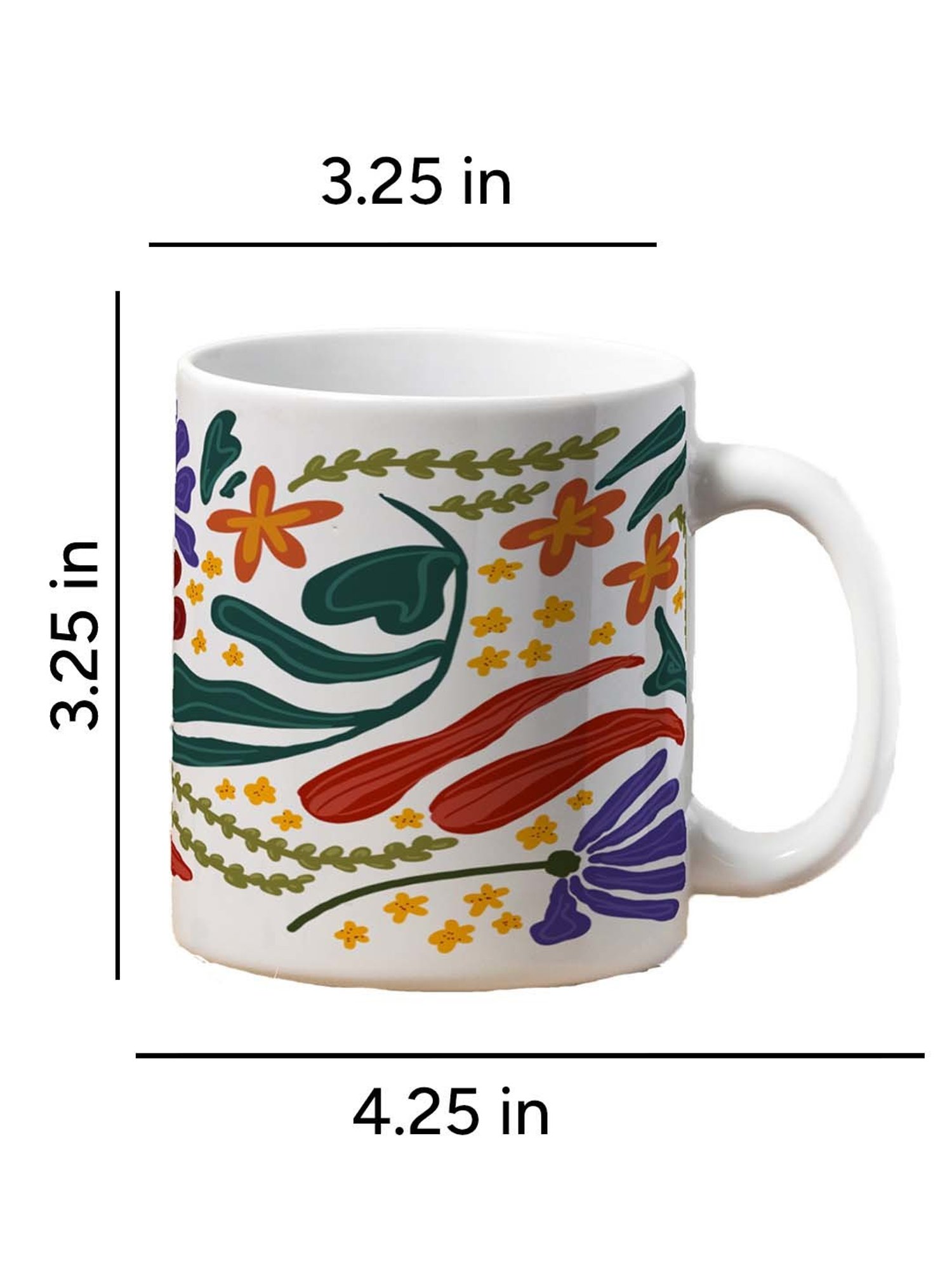 Nestroots White Stoneware Artistic Expression Coffee Mug (0.325 L)