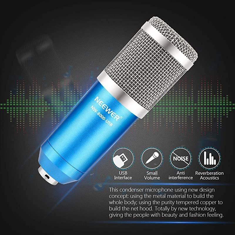 USB Microphone 192KHZ/24Bit Plug & Play Computer Cardioid Mic Podcast Condenser Microphone with Professional Sound Chipset for Livestreaming/YouTube/Gaming Recording/Voice Over(NW-8000-USB)