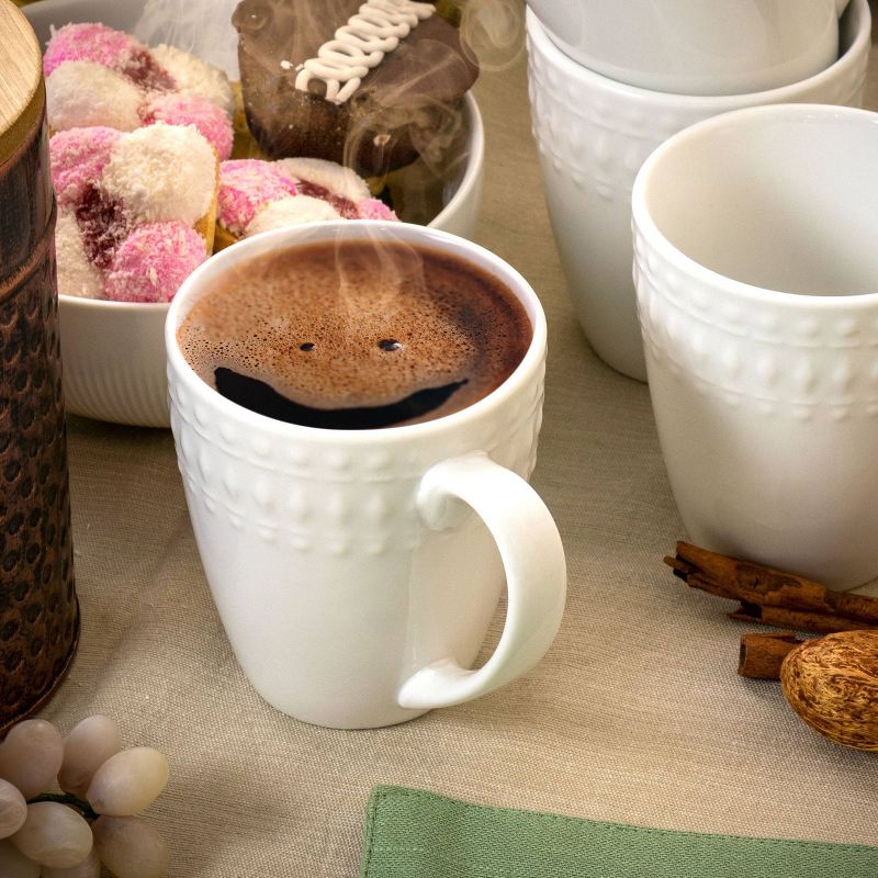 8oz 6pk Porcelain Cara Cup Set White - Elama