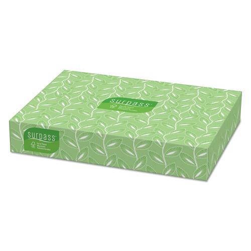 Surpass Facial Tissue, 2-Ply, Flat Box, 100/Box, 30 Boxes/Carton