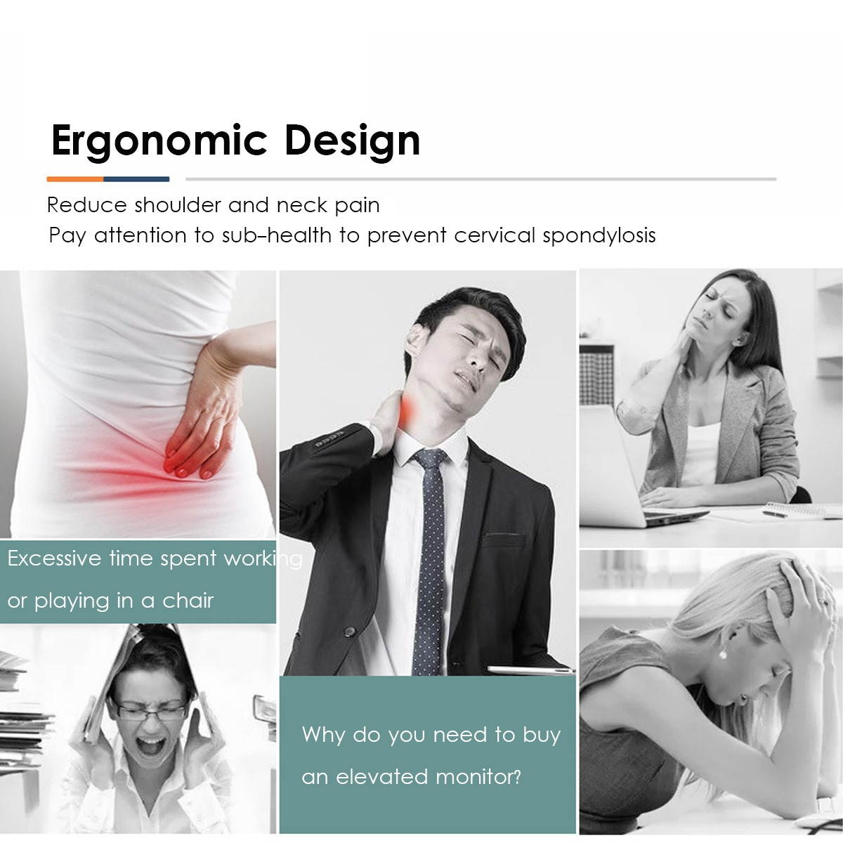 Computer Monitor Stand Riser White Laptop Riser Shelf Organiser Multifunction