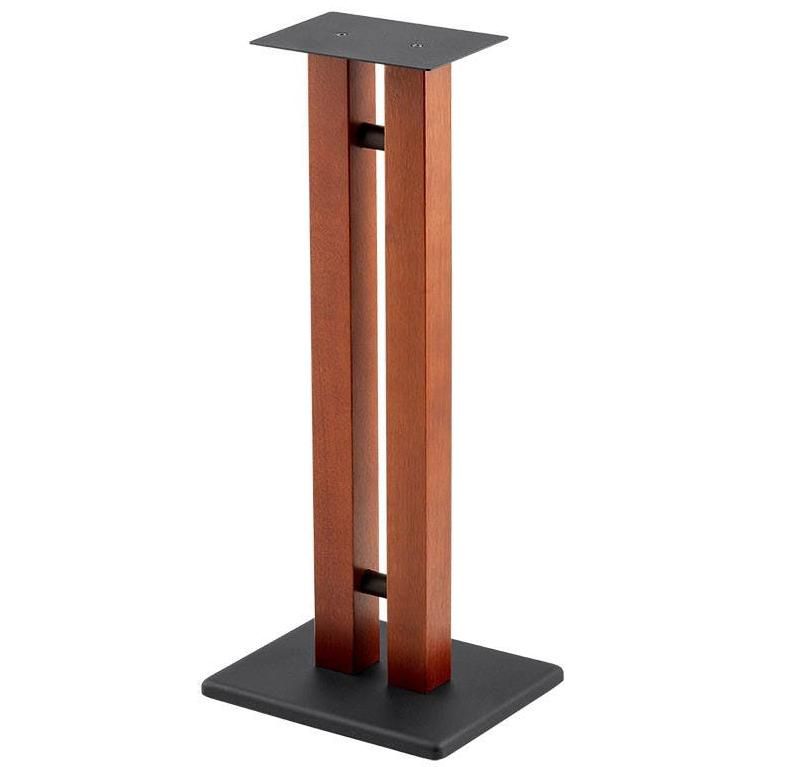 Monolith Speaker Stands - 28 Inch, Cherry (Each), 50lbs Capacity, Adjustable Spikes, Sturdy Construction, Ideal For Home Theater Speakers