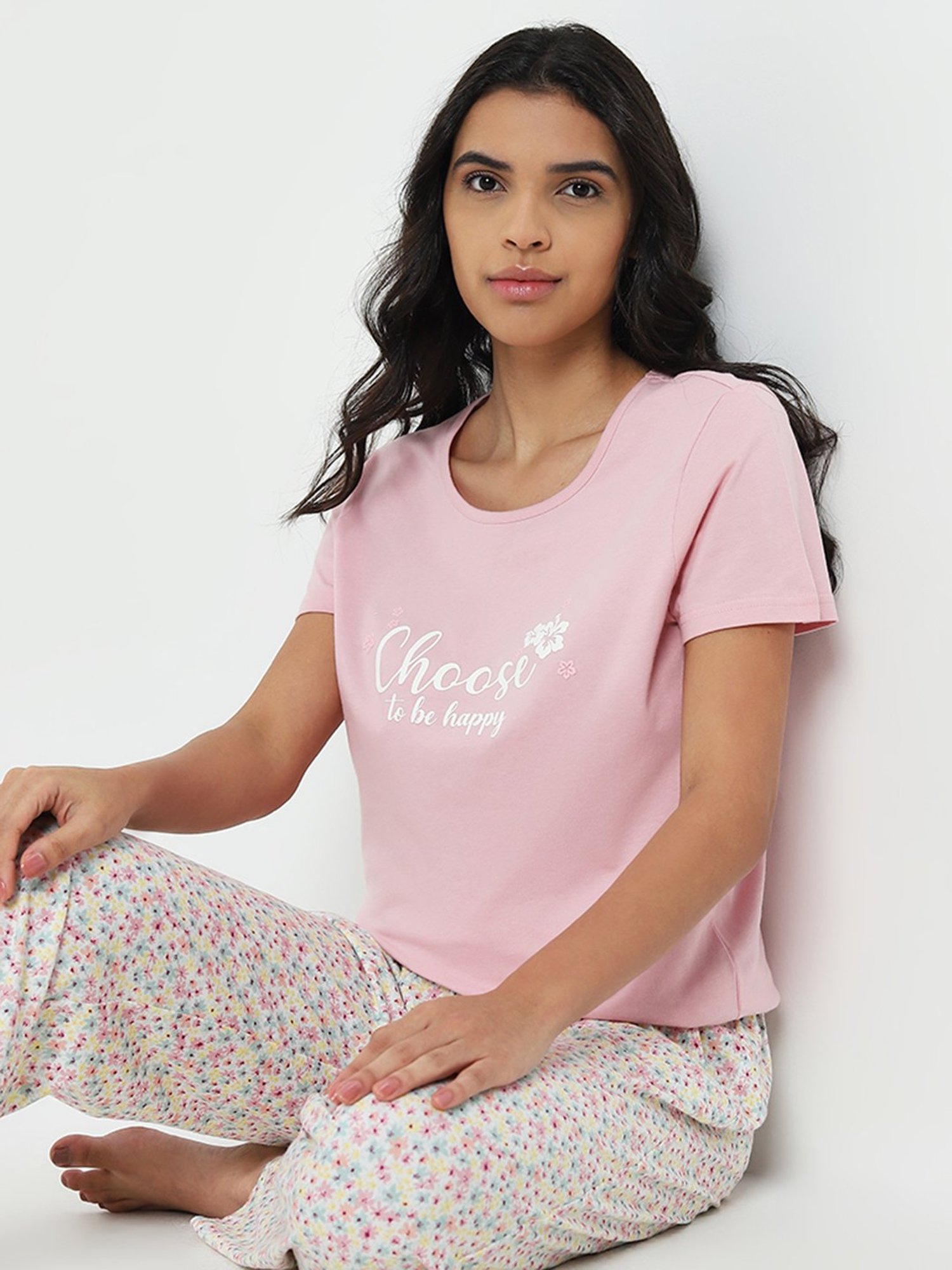 Wunderlove by Westside Pink Slogan Cotton Top