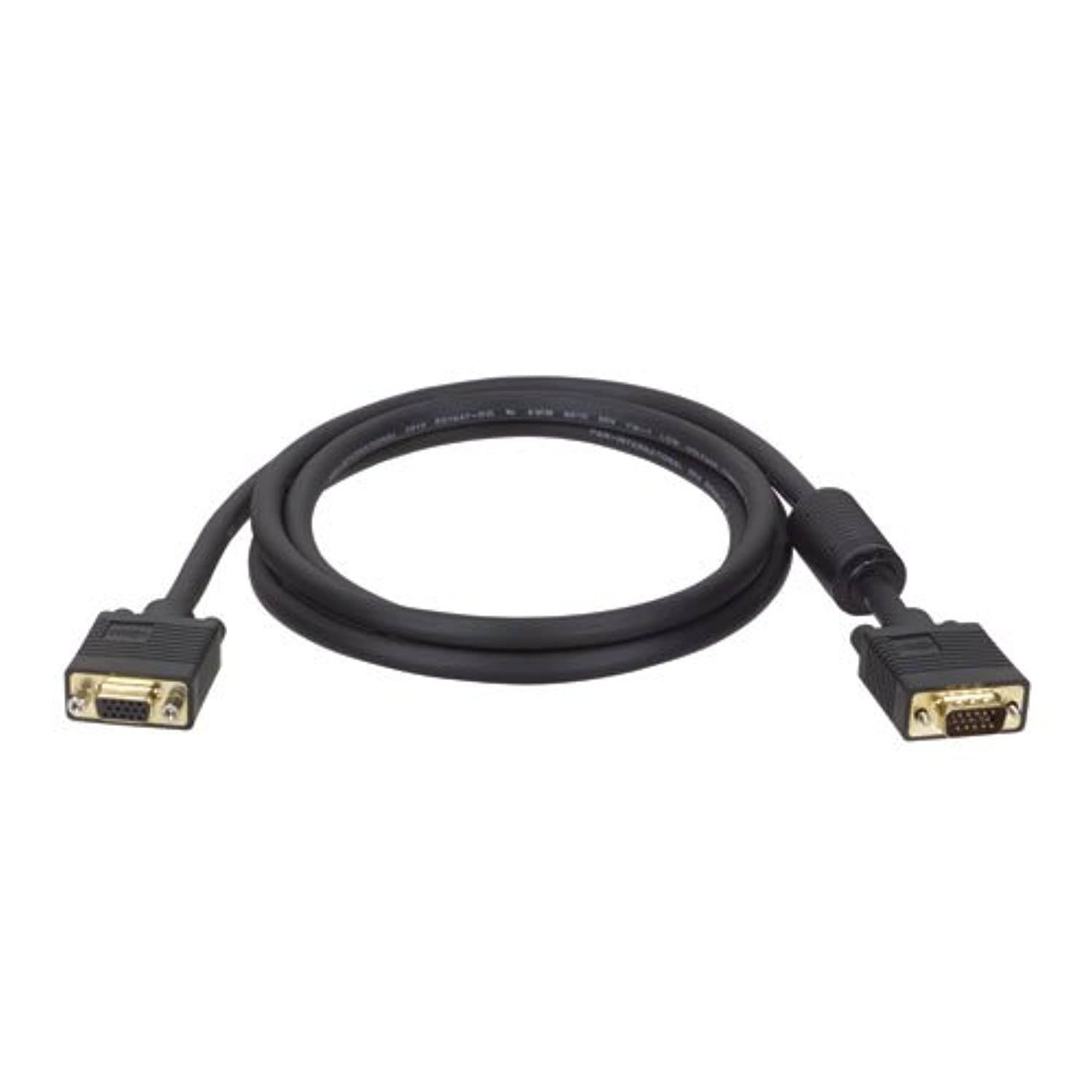 Tripp Lite VGA Monitor Extension Cable RGB Coax High Resolution M/F, 2048 x 1536 (1080p) HD15, 10ft 10 (P500-010)
