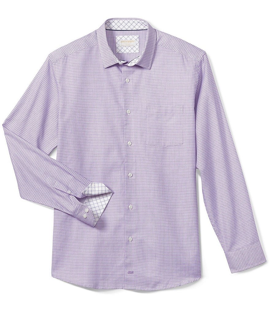Johnston & Murphy Collection Linked Grid Long-Sleeve Woven Shirt