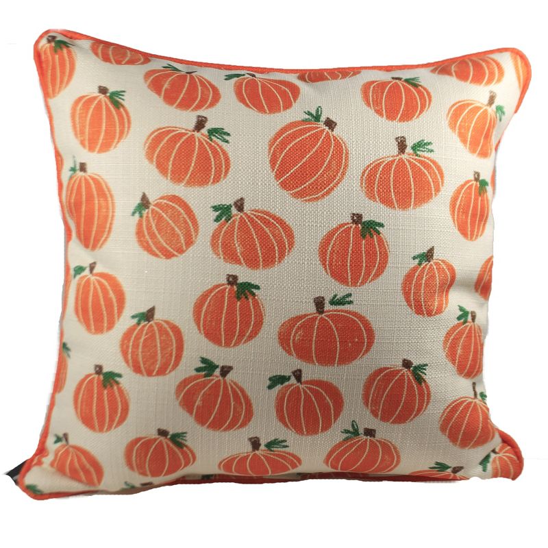 Fall 17.0" Hand-Painted Pumpkin Pattern Pillow Indoor  -  Decorative Pillow