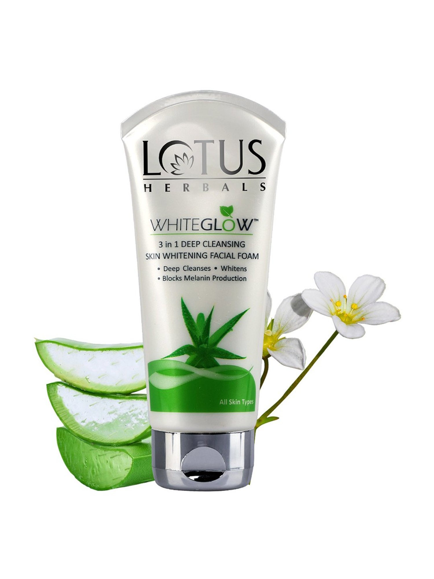 Lotus Herbals Whiteglow 3 In 1 Deep Cleaning Skin Whitening Facial Foam - 100 gm