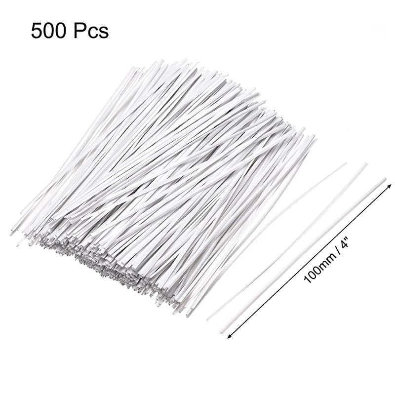 Metallic Twist Ties 100mmx18mm Plastic White Cable Cord Ties 500pcs