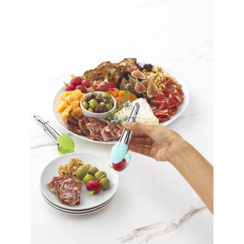 GoodCook Ready 2pk Stainless Steel with Silicone Tips Mini Tongs