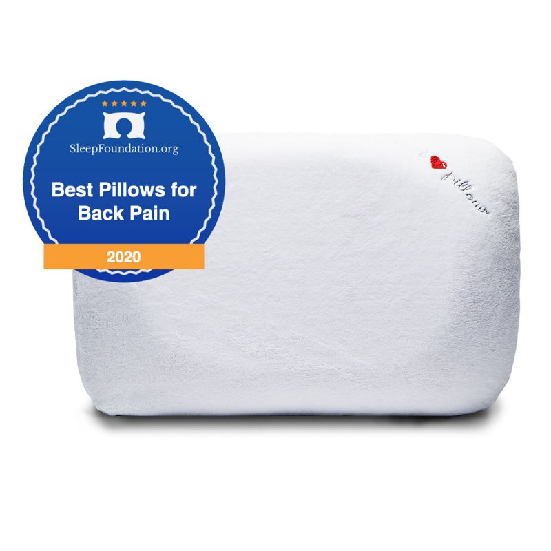 I Love Pillow Ergonomic Head Neck Contour Sleeping Pillow with Memory Foam Core and Removable Machine Wash Cover, King Sized, White