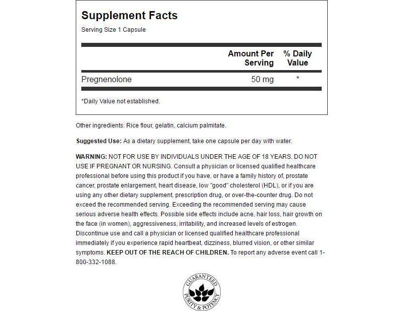 Swanson Pregnenolone - Super Strength 50 mg 60 Capsules.